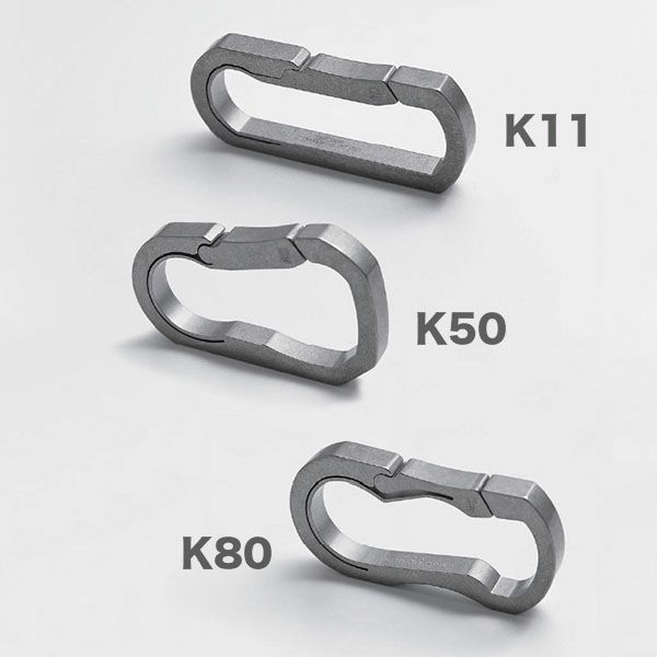 チタン製カラビナ　ハンドグレイ