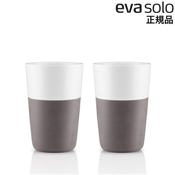 エバソロ evasolo 滑りにくいシリコンスリーブ付き マグカップ グレー 360ml 2客セット 501022 【正規品】