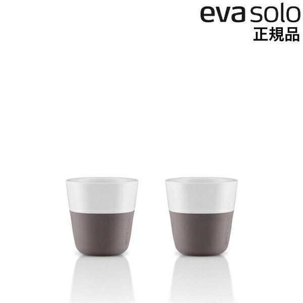 エバソロ evasolo 滑りにくいシリコンスリーブ付き エスプレッソカップ グレー 80ml 2客セット 501020 【正規品】