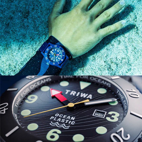 トリワ 腕時計 TRIWA Time for SUB Oceans SUBMARINER DEEP BLUE TFO202-CL150712  径39mm 海洋プラスチック オーシャンプラスチック リサイクルナイロンストラップ使用モデル 国内正規品 | 物語のある雑貨店 NUTS