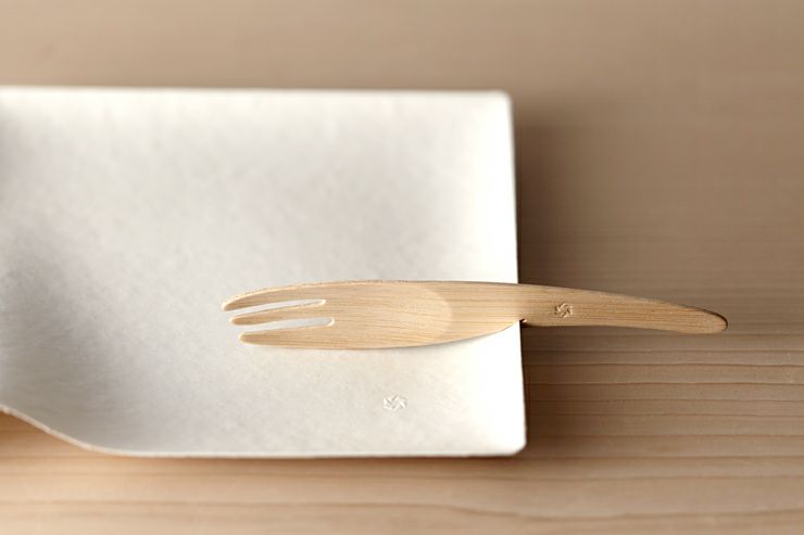 WASARA ワサラ パーティー セット 【角皿(中) コンポート タンブラー wasara 竹製フォーク 竹製スプーン】 紙皿 紙の器