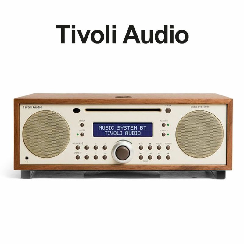 チボリオーディオ CDプレーヤー付き AM/ワイドFMラジオ Bluetooth スピーカー ミュージックシステムBT ウォールナット/ベージュ Tivoli Audio Music System BT