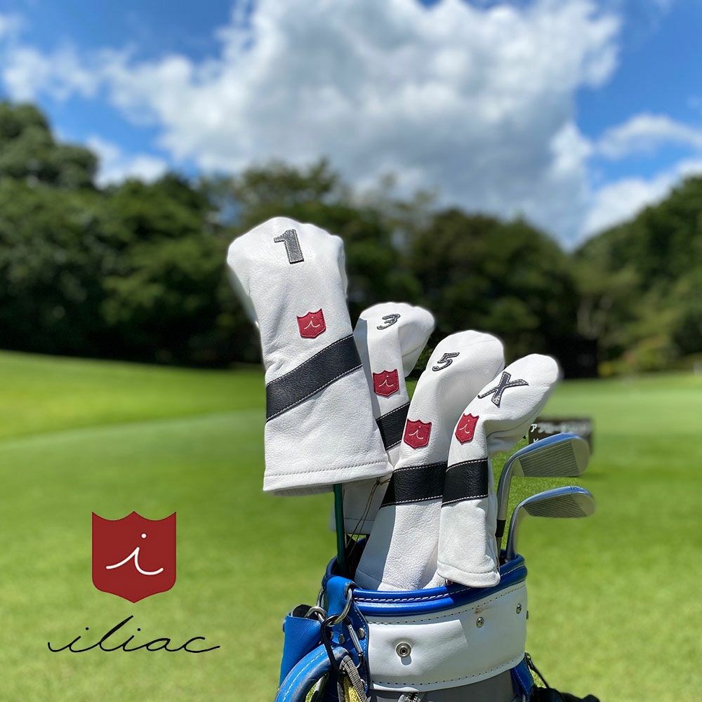 イリアック ゴルフ ヘッドカバー 3番ウッド用 FW アメリカ製 イタリアンレザー ロイヤル iliac golf Royal