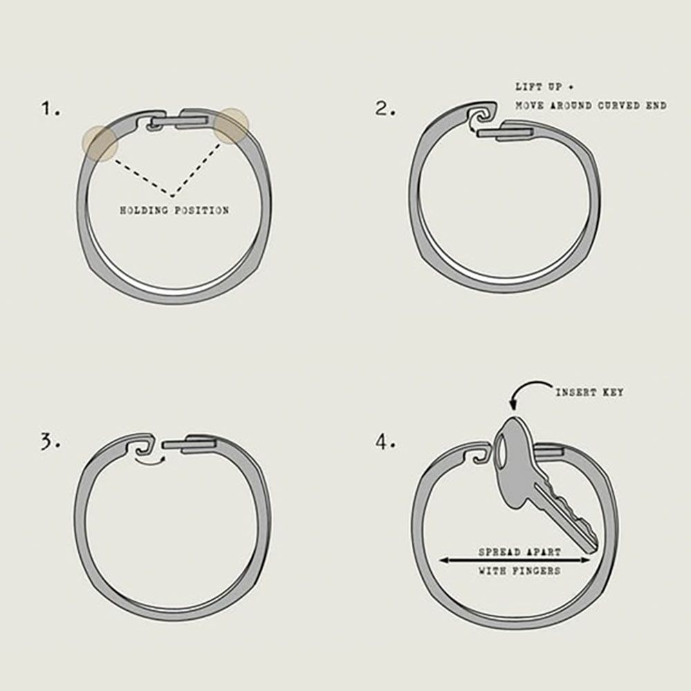 ハンドグレイ easi チタンキーリング ROUND OMEGA HANDGREY KEY RING イージー グレード5チタン製 キーホルダー 正規品