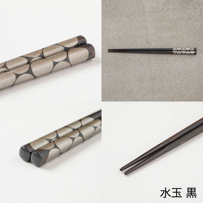 漆のお箸十八膳 水玉