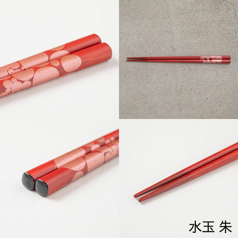 漆のお箸十八膳 水玉