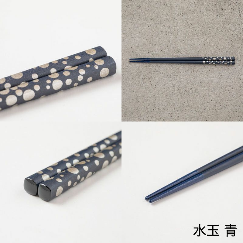 漆のお箸十八膳 水玉