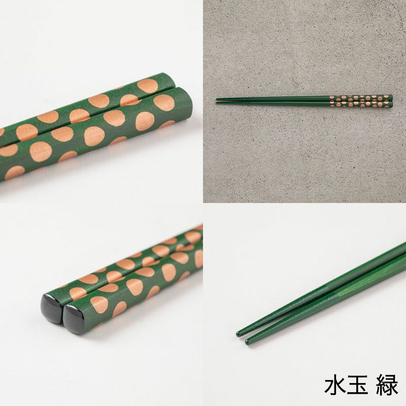 漆のお箸十八膳 水玉