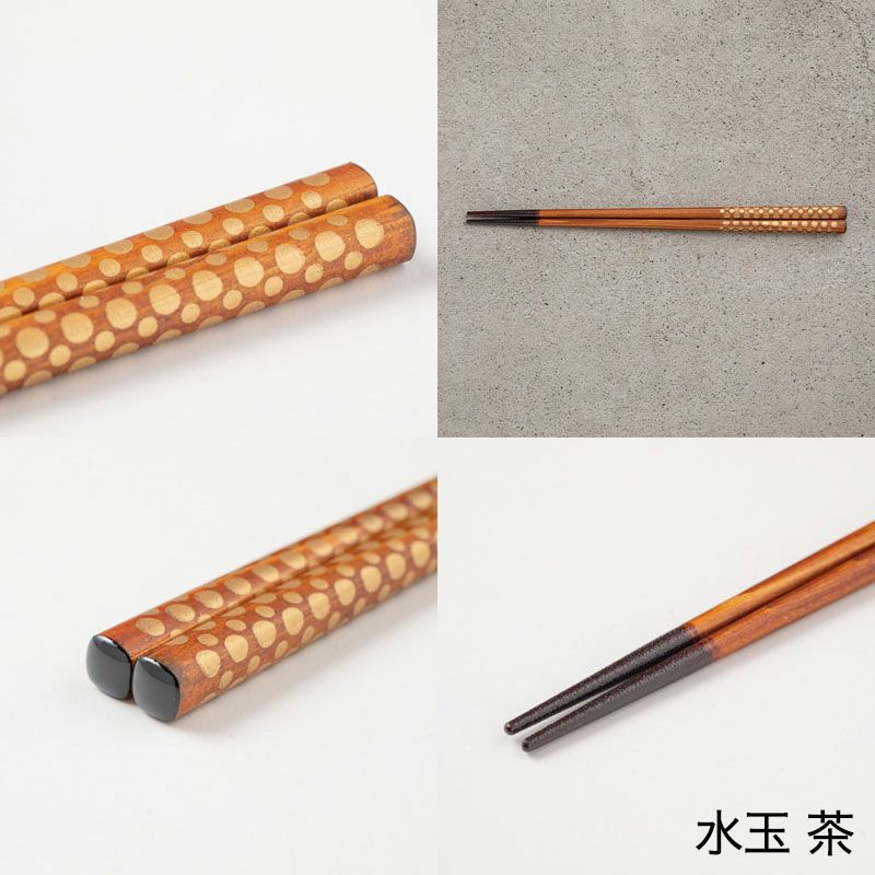 漆のお箸十八膳 水玉