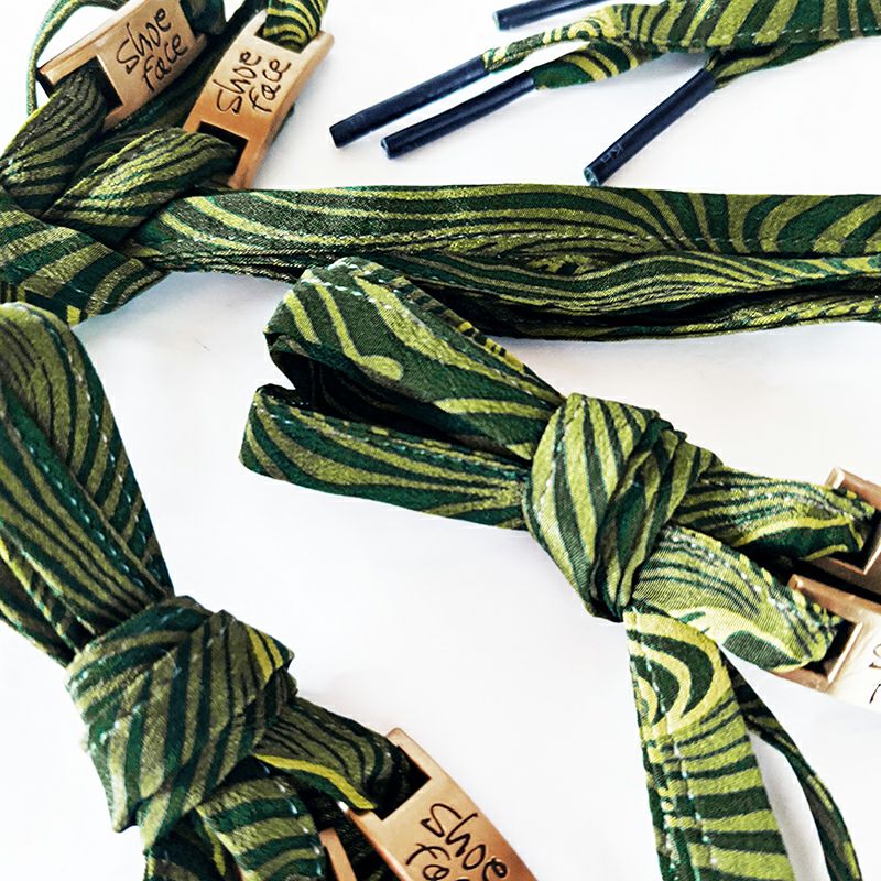 着物から作った靴紐　shoe face