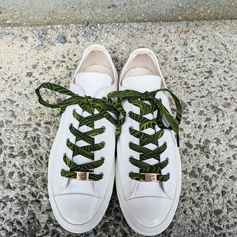 着物から作った靴紐　shoe face