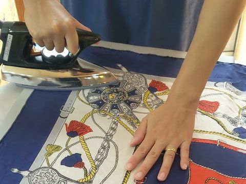 着物から作った靴紐　shoe face