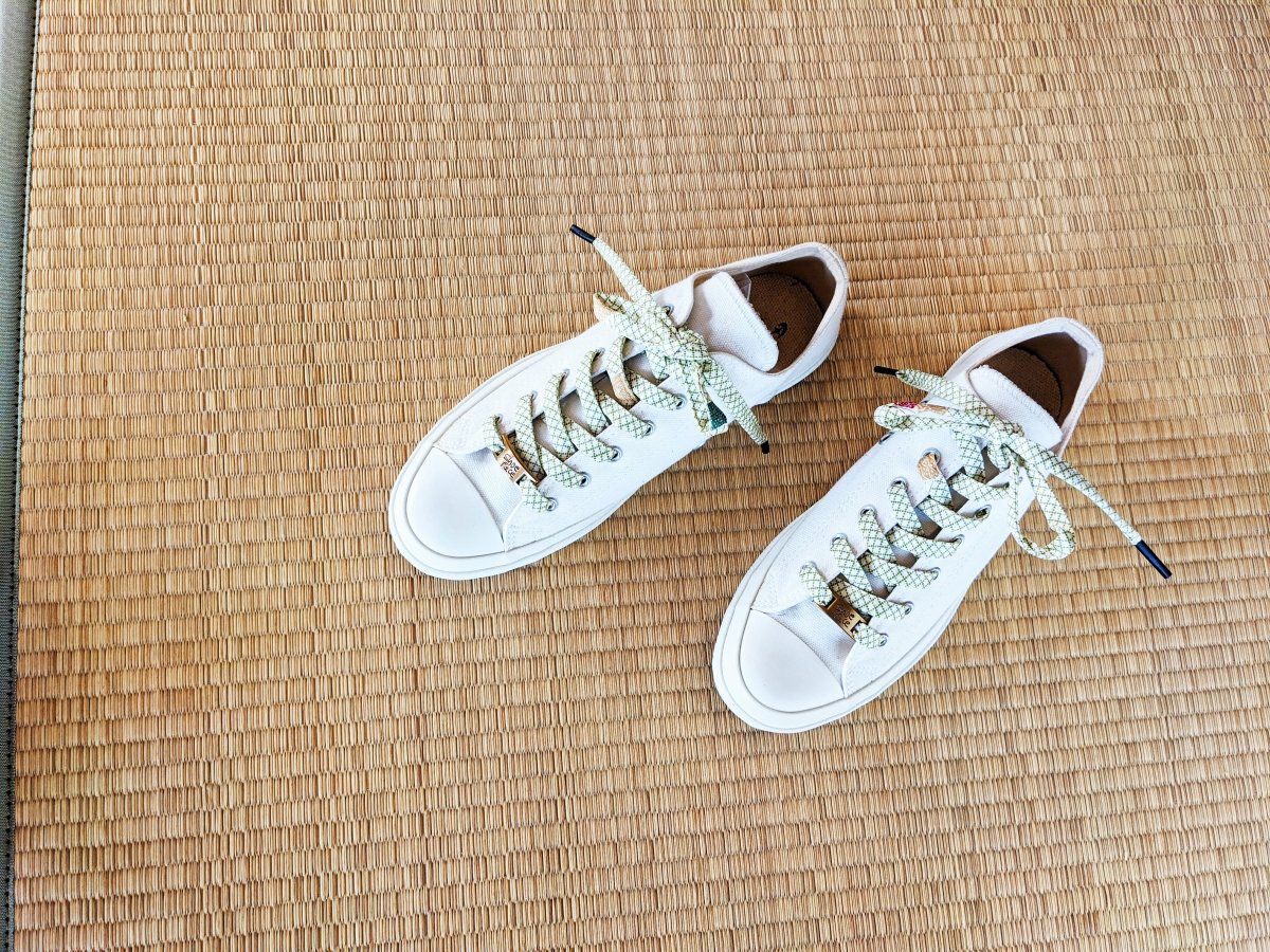 着物から作った靴紐　shoe face