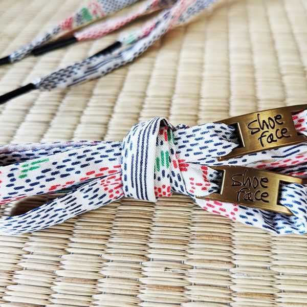 着物から作った靴紐　shoe face