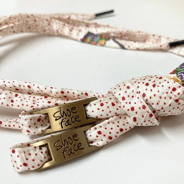 着物から作った靴紐　shoe face