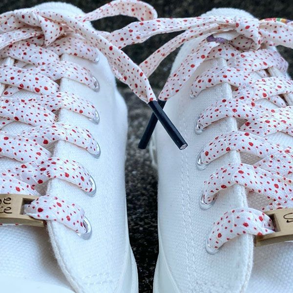着物から作った靴紐　shoe face