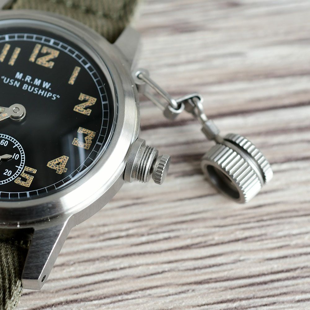 M.R.M.W ミリタリーウォッチ 腕時計 米海軍特殊部隊UDT ブシップ スモールセコンド BUSHIPS small second コットンチノクロス 布製 ストラップ モントルロロイ