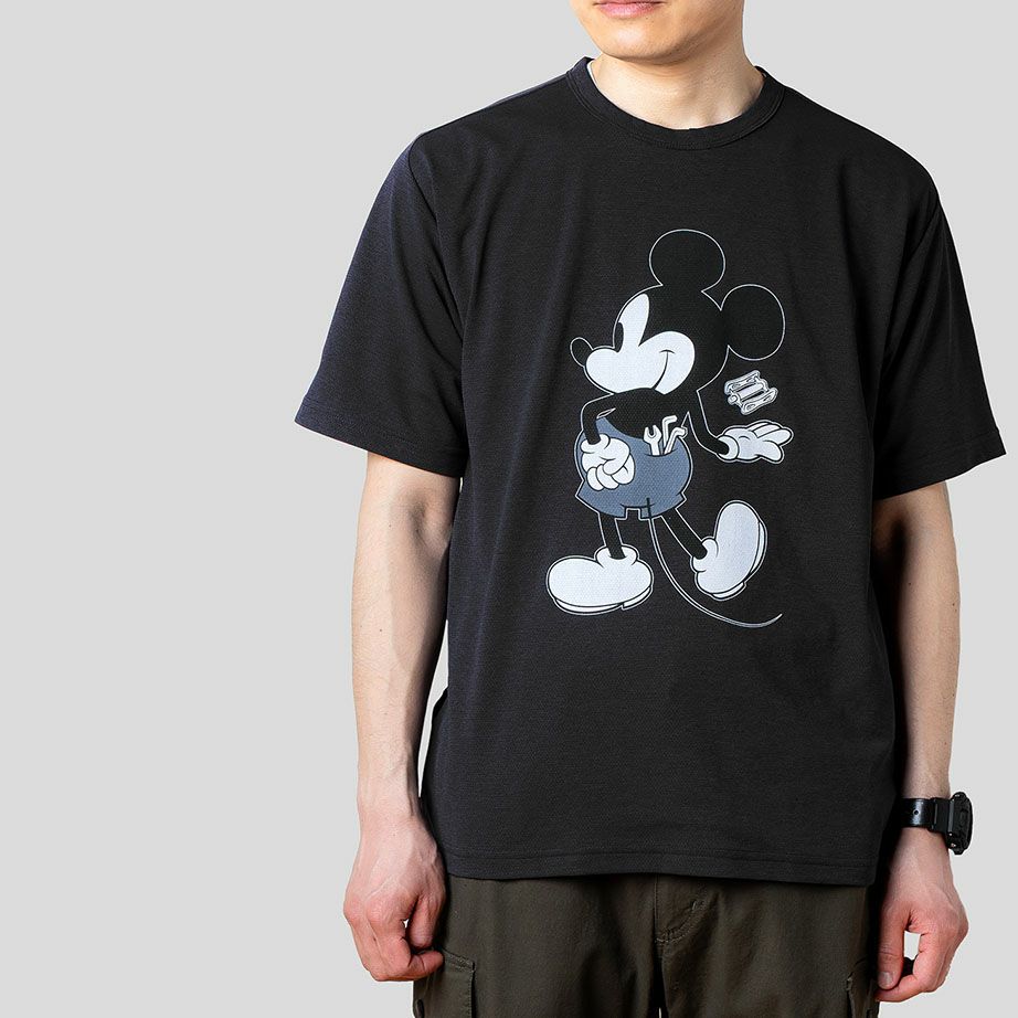 ナリフリ アクティブメッシュバッグポケットTシャツ ミッキー 