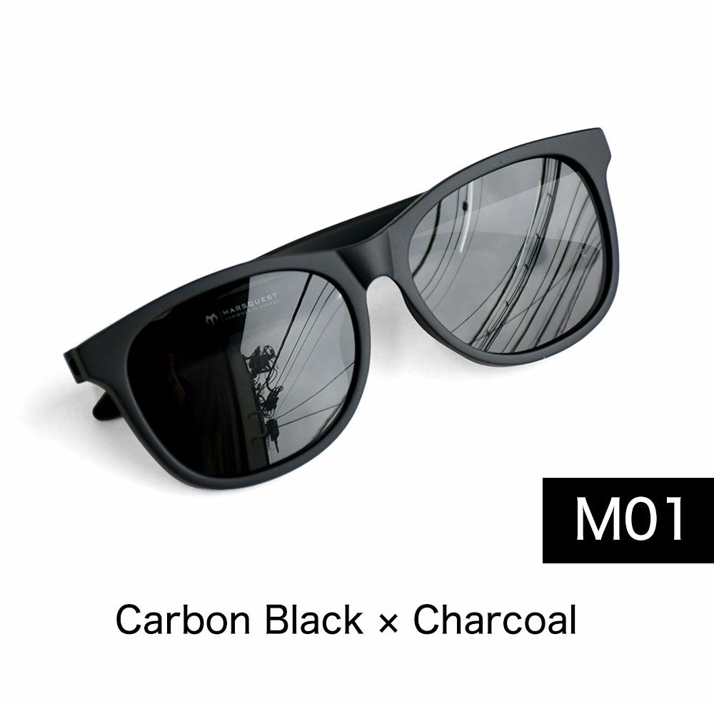 マーズクエスト 偏光サングラス 100%UVカット メンズ レディース MARSQUEST Momentum M01 CarbonBlack × Charcoal