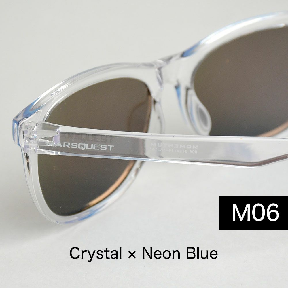 マーズクエスト 偏光サングラス 100%UVカット メンズ レディース MARSQUEST Momentum M06 Cryatal × NeonBlue