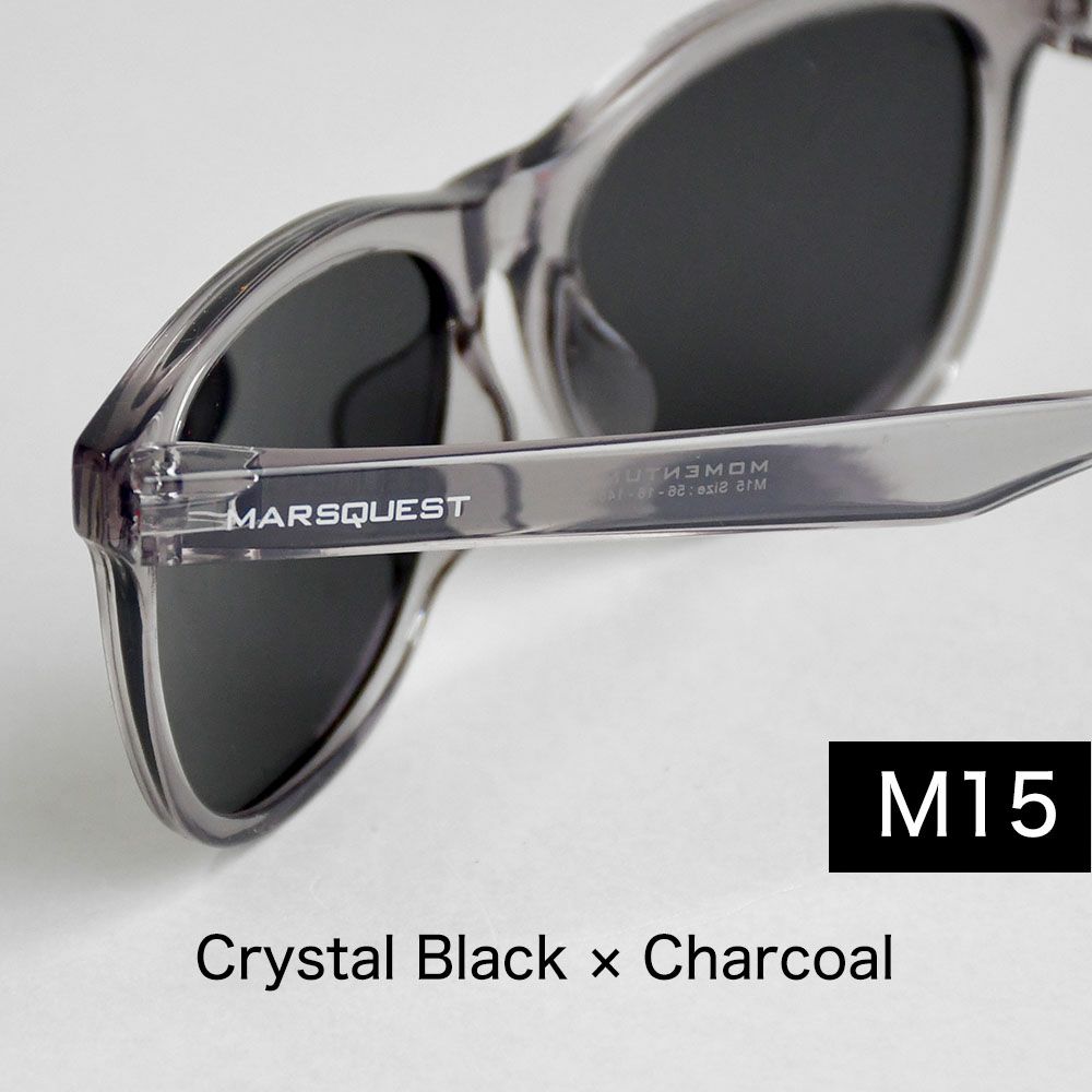 マーズクエスト 偏光サングラス 100%UVカット メンズ レディース MARSQUEST Momentum M15 CrystalBlack × Charcoal