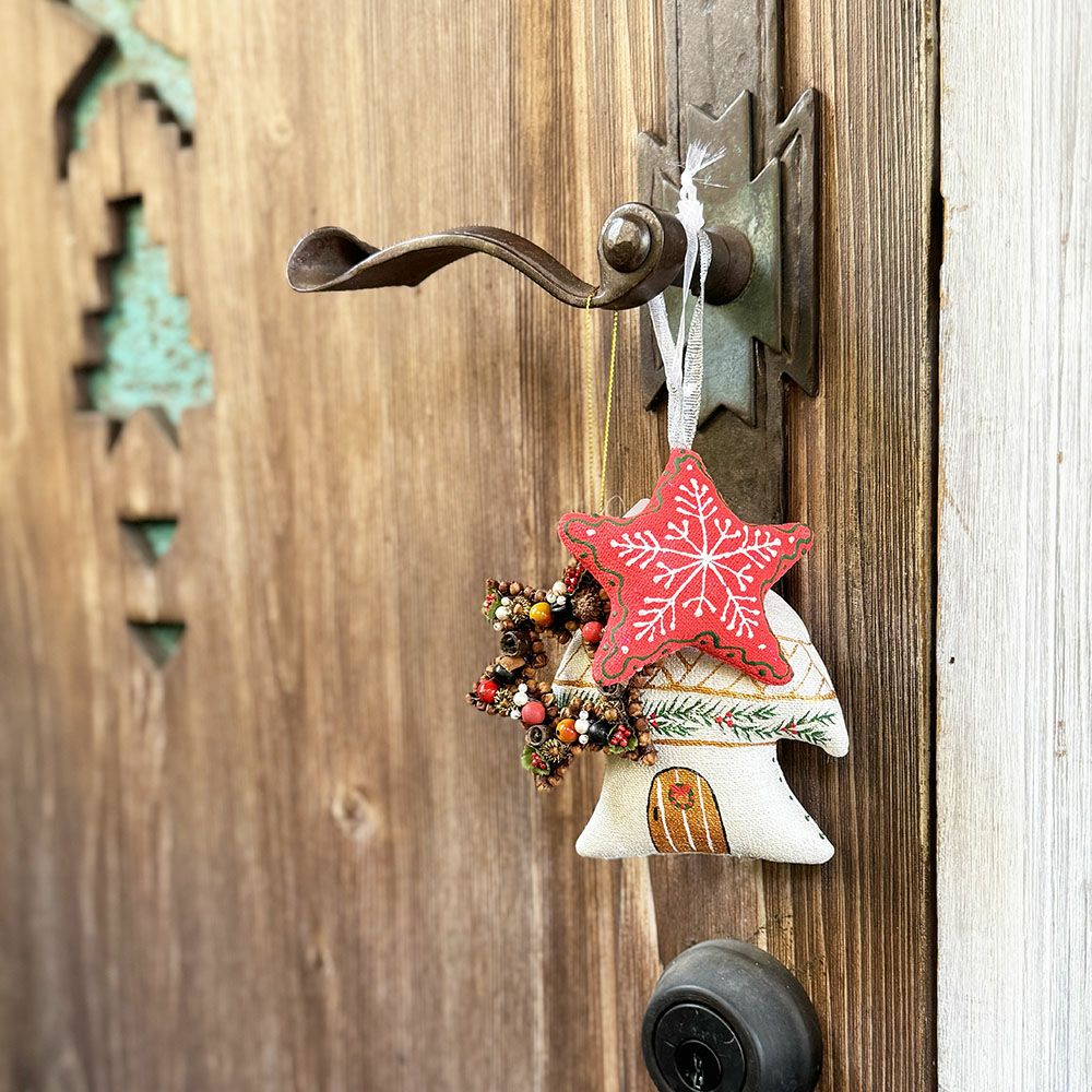 クリスマスオーナメント　リース　鳥　小屋