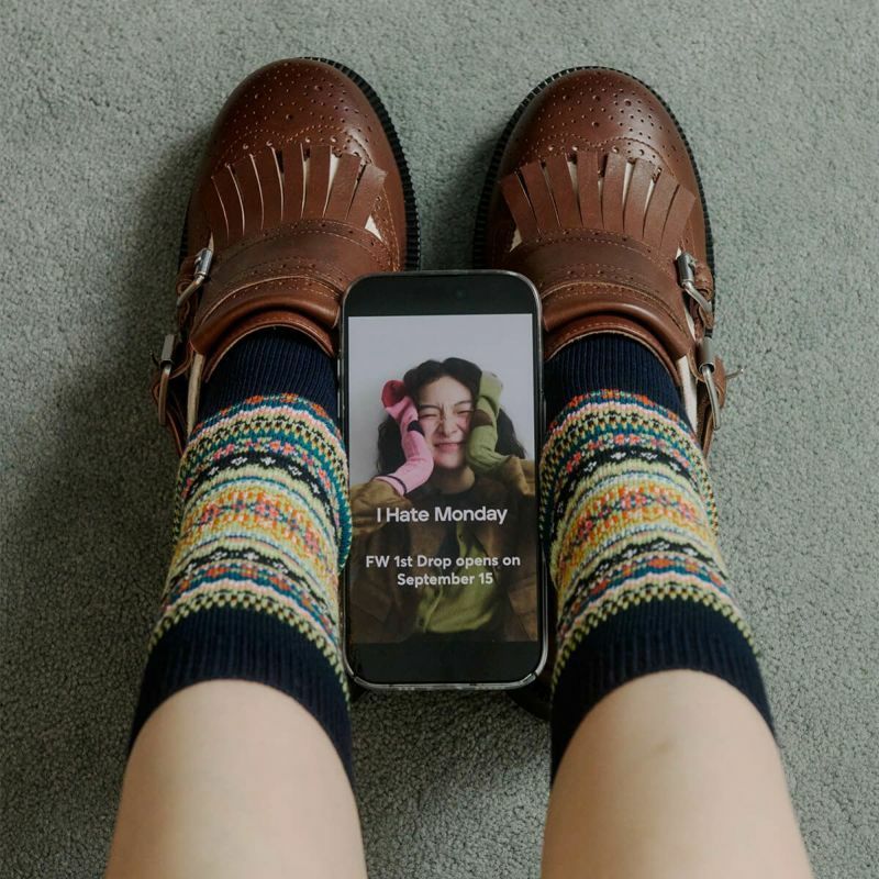  I HATE MONDAY 韓国ブランド　靴下　ジャガード
