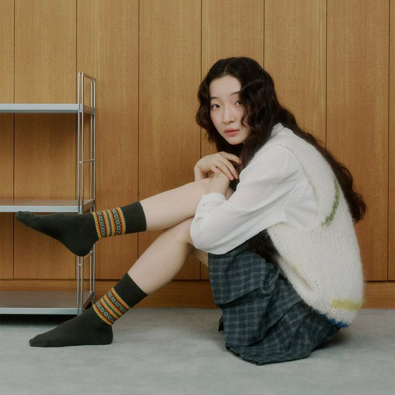  I HATE MONDAY 韓国ブランド　靴下　ジャガード